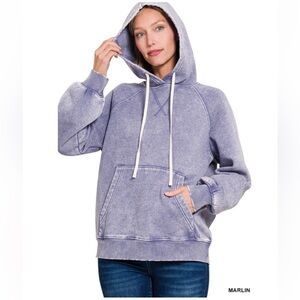 ONLY $22 160 ❤️Zenana 11 colors ACID WASH FLEECE HOODIE WITH POCKETS